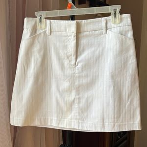 White Cotton Micro Mini Skirt with Pockets